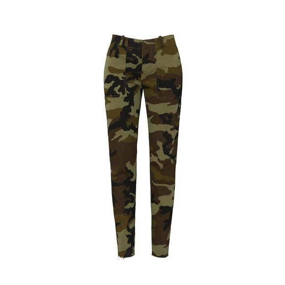 Nili Lotan camo pants size 2‎ Jenna cropped mid rise raw hem Fall Green $375 - Picture 3 of 11